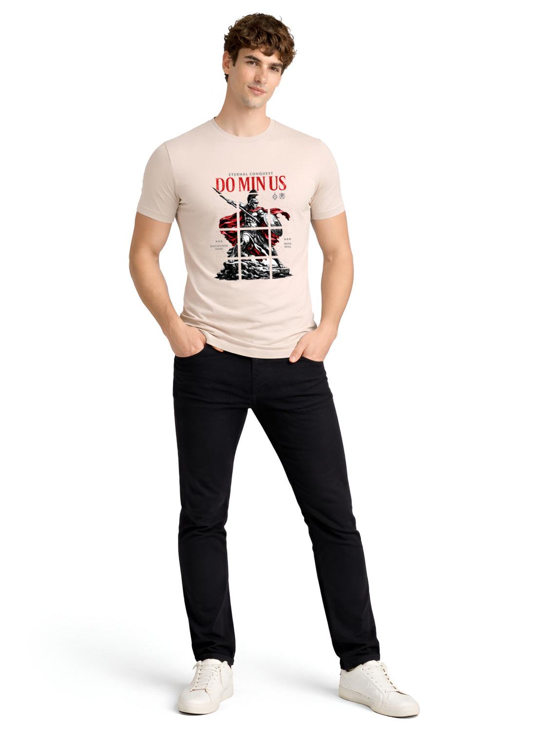ADRO Mens Dominus Warrior Legacy Printed T-Shirt for Men | Cotton Printed Tshirt | Regular Fit Casual T-Shirts | Summer Tshirts