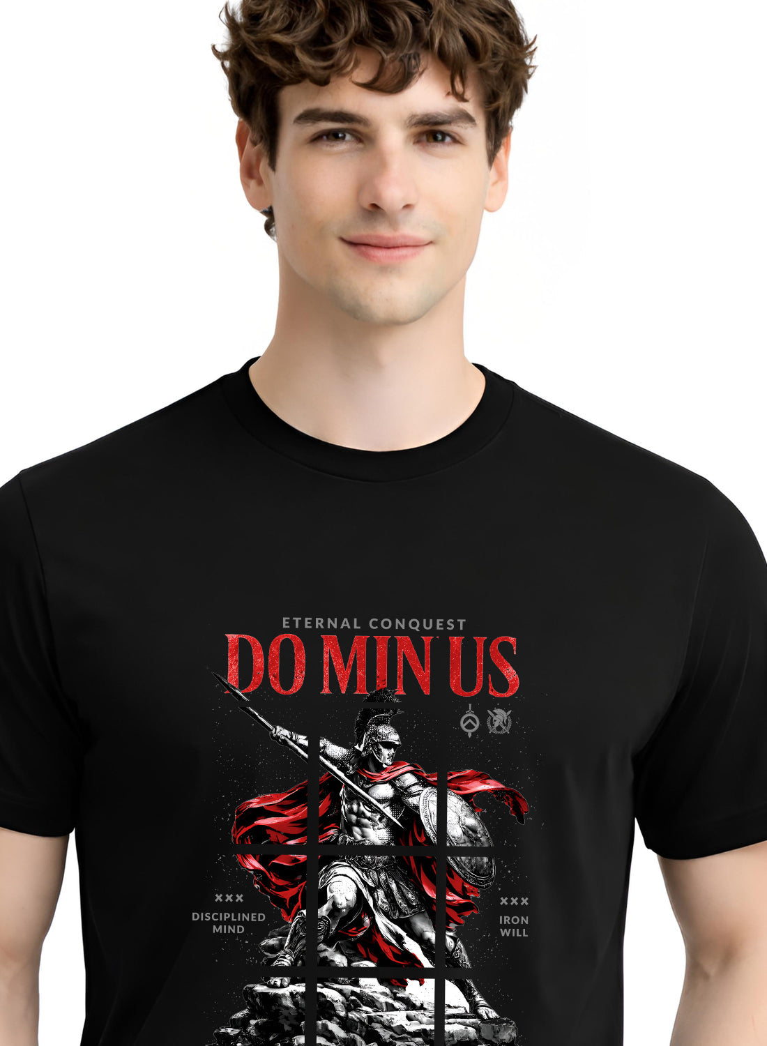 ADRO Mens Dominus Warrior Legacy Printed T-Shirt for Men | Cotton Printed Tshirt | Regular Fit Casual T-Shirts | Summer Tshirts