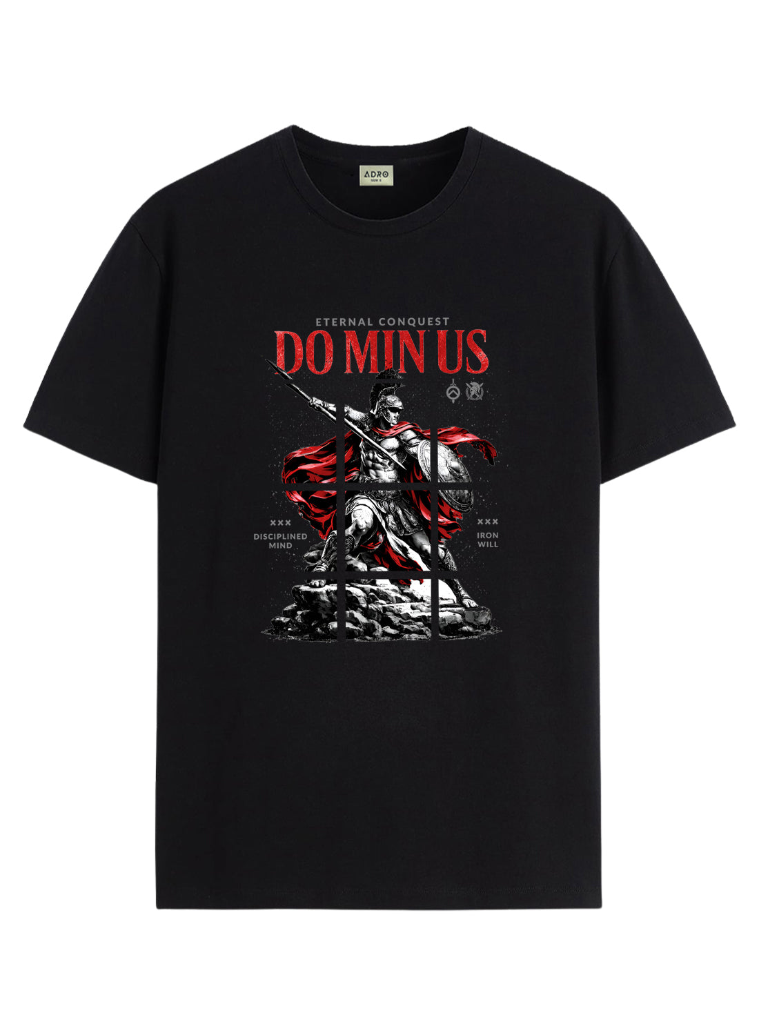 ADRO Mens Dominus Warrior Legacy Printed T-Shirt for Men | Cotton Printed Tshirt | Regular Fit Casual T-Shirts | Summer Tshirts