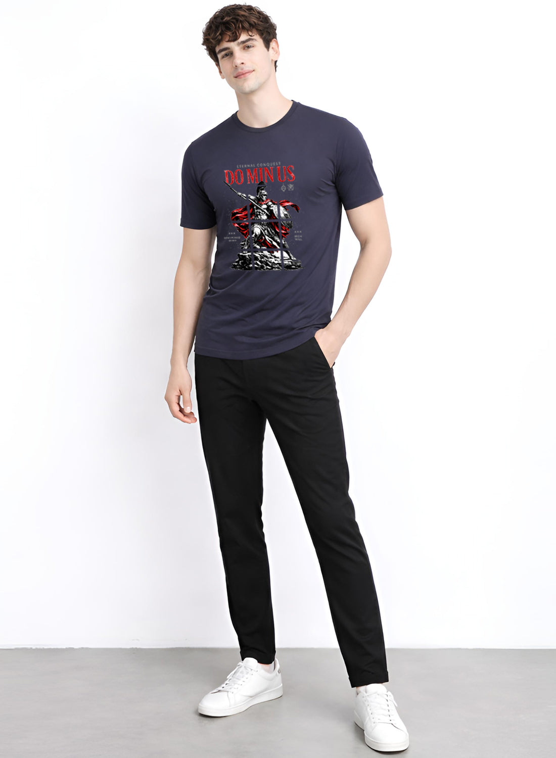 ADRO Mens Dominus Warrior Legacy Printed T-Shirt for Men | Cotton Printed Tshirt | Regular Fit Casual T-Shirts | Summer Tshirts