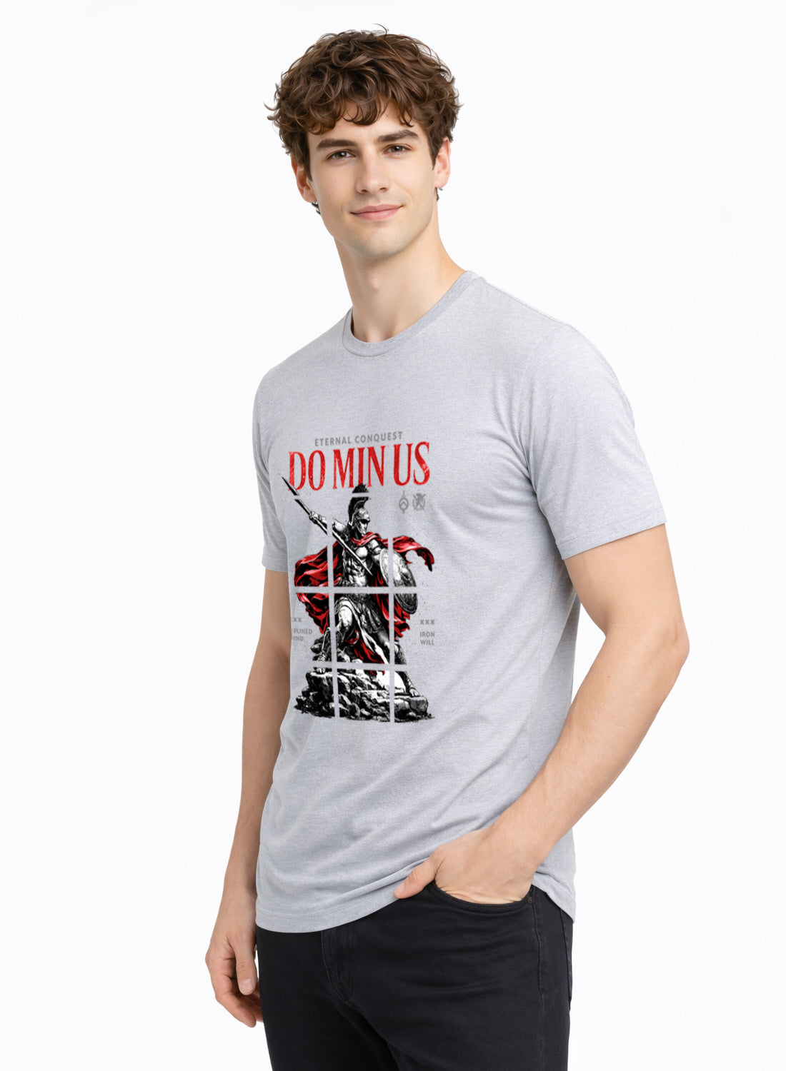 ADRO Mens Dominus Warrior Legacy Printed T-Shirt for Men | Cotton Printed Tshirt | Regular Fit Casual T-Shirts | Summer Tshirts