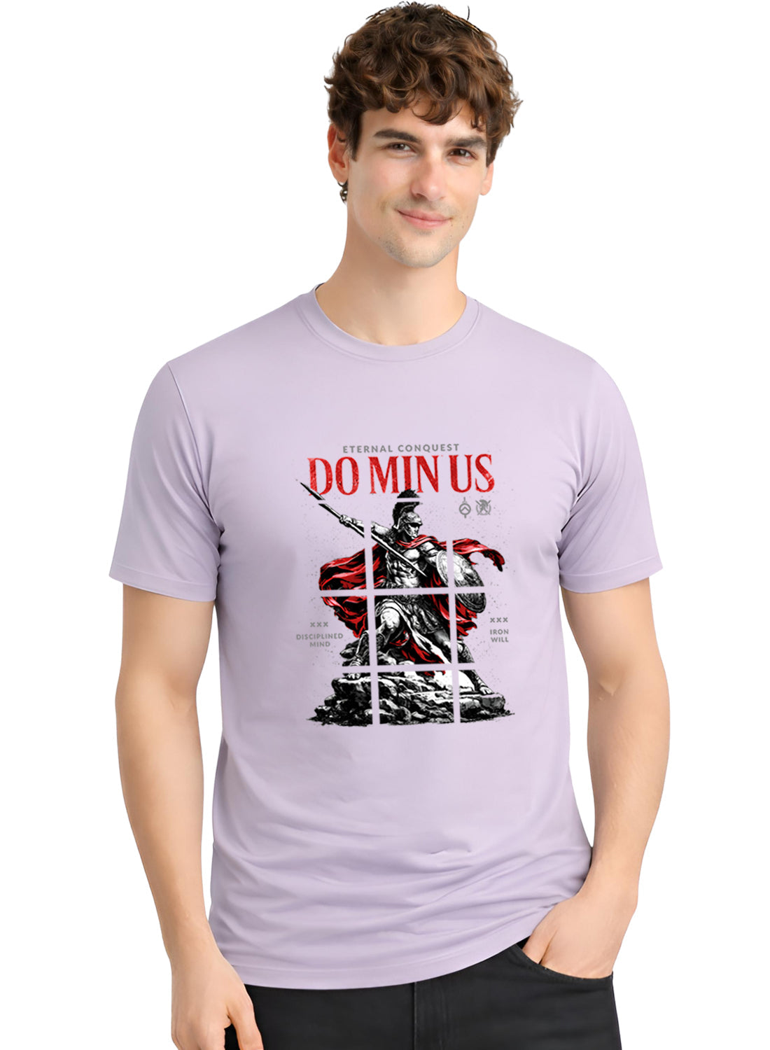 ADRO Mens Dominus Warrior Legacy Printed T-Shirt for Men | Cotton Printed Tshirt | Regular Fit Casual T-Shirts | Summer Tshirts