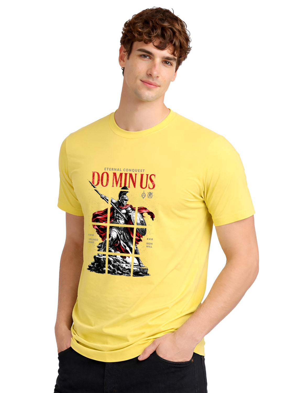 ADRO Mens Dominus Warrior Legacy Printed T-Shirt for Men | Cotton Printed Tshirt | Regular Fit Casual T-Shirts | Summer Tshirts
