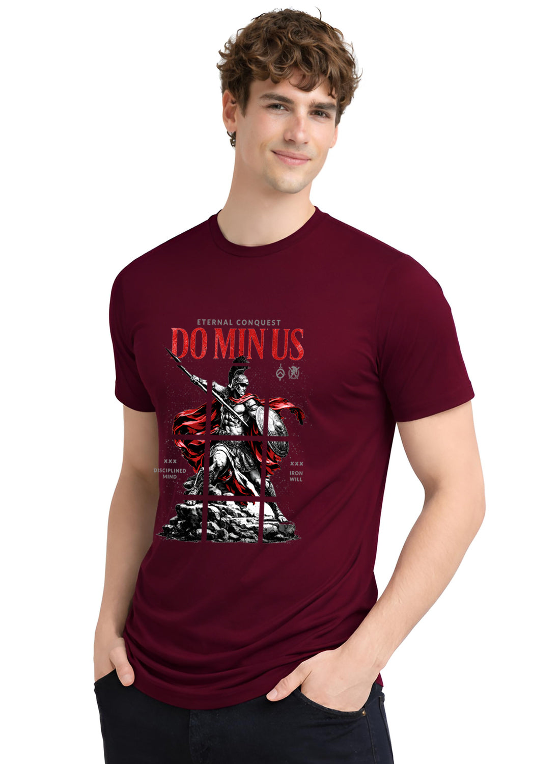 ADRO Mens Dominus Warrior Legacy Printed T-Shirt for Men | Cotton Printed Tshirt | Regular Fit Casual T-Shirts | Summer Tshirts