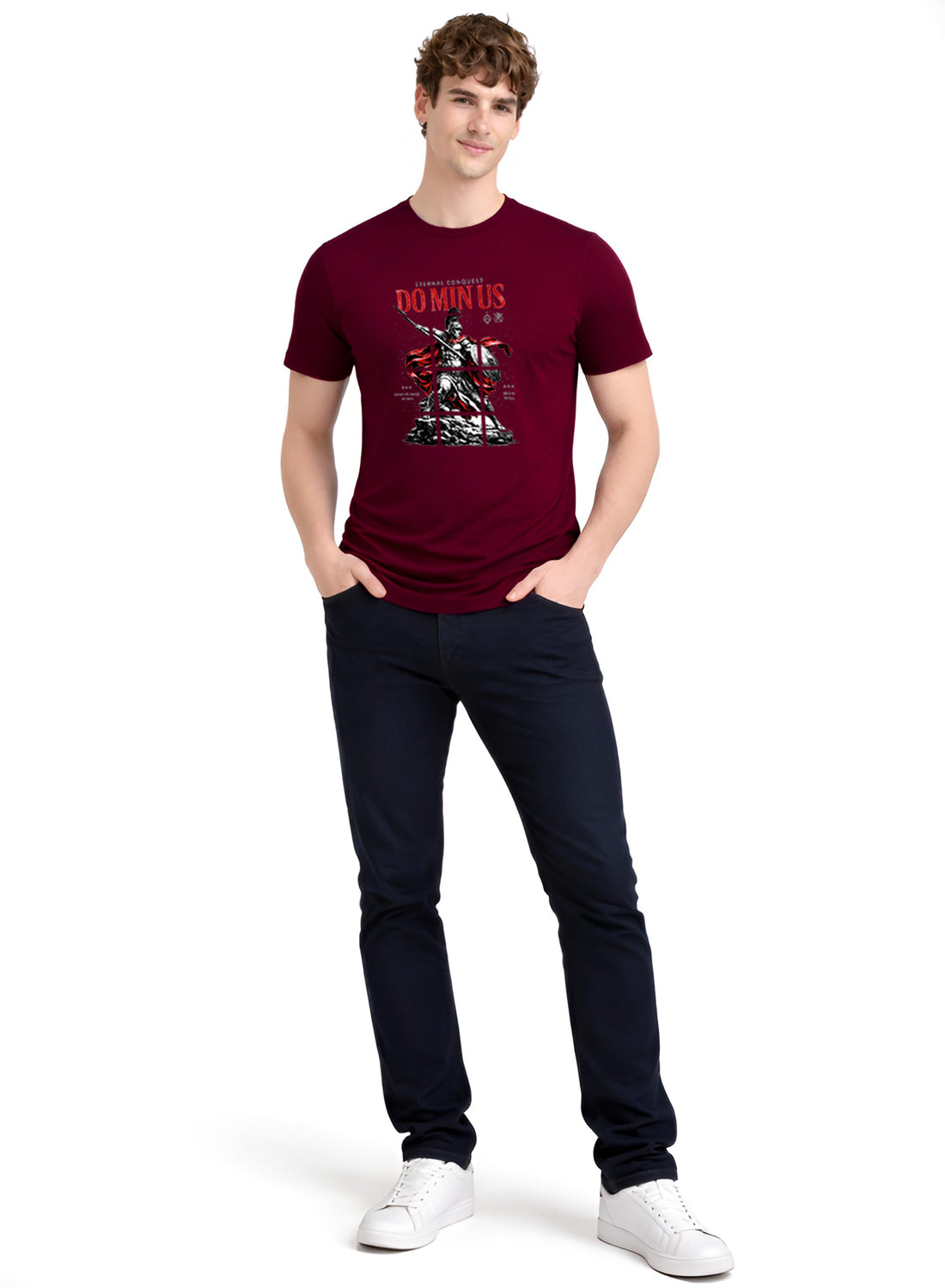 ADRO Mens Dominus Warrior Legacy Printed T-Shirt for Men | Cotton Printed Tshirt | Regular Fit Casual T-Shirts | Summer Tshirts