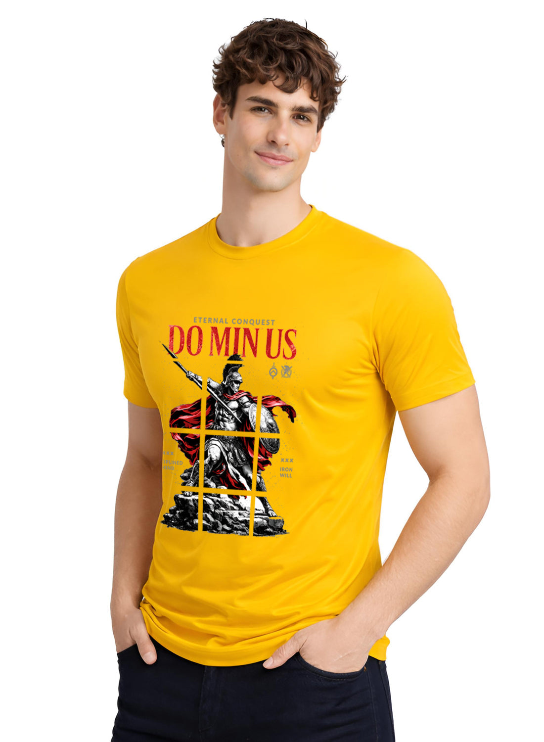 ADRO Mens Dominus Warrior Legacy Printed T-Shirt for Men | Cotton Printed Tshirt | Regular Fit Casual T-Shirts | Summer Tshirts