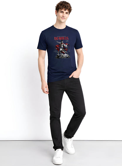 ADRO Mens Dominus Warrior Legacy Printed T-Shirt for Men | Cotton Printed Tshirt | Regular Fit Casual T-Shirts | Summer Tshirts