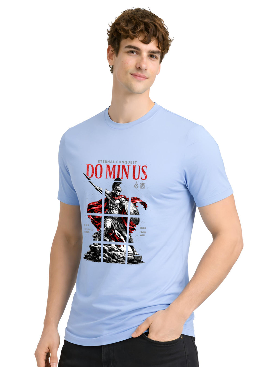 ADRO Mens Dominus Warrior Legacy Printed T-Shirt for Men | Cotton Printed Tshirt | Regular Fit Casual T-Shirts | Summer Tshirts