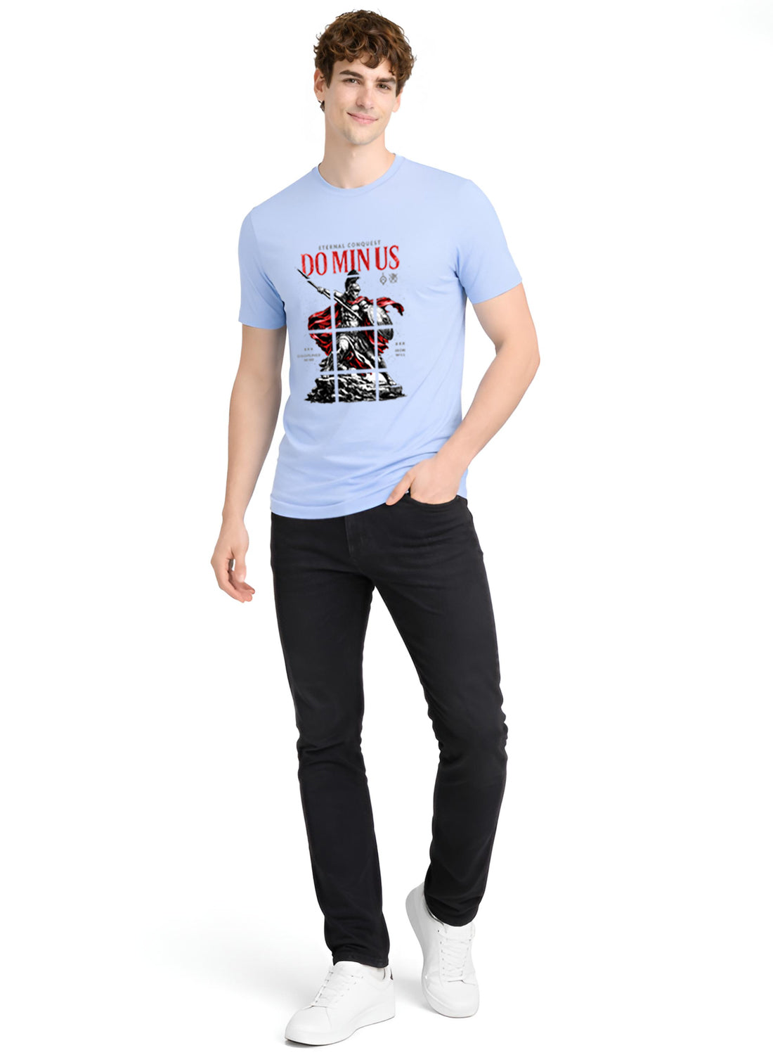ADRO Mens Dominus Warrior Legacy Printed T-Shirt for Men | Cotton Printed Tshirt | Regular Fit Casual T-Shirts | Summer Tshirts