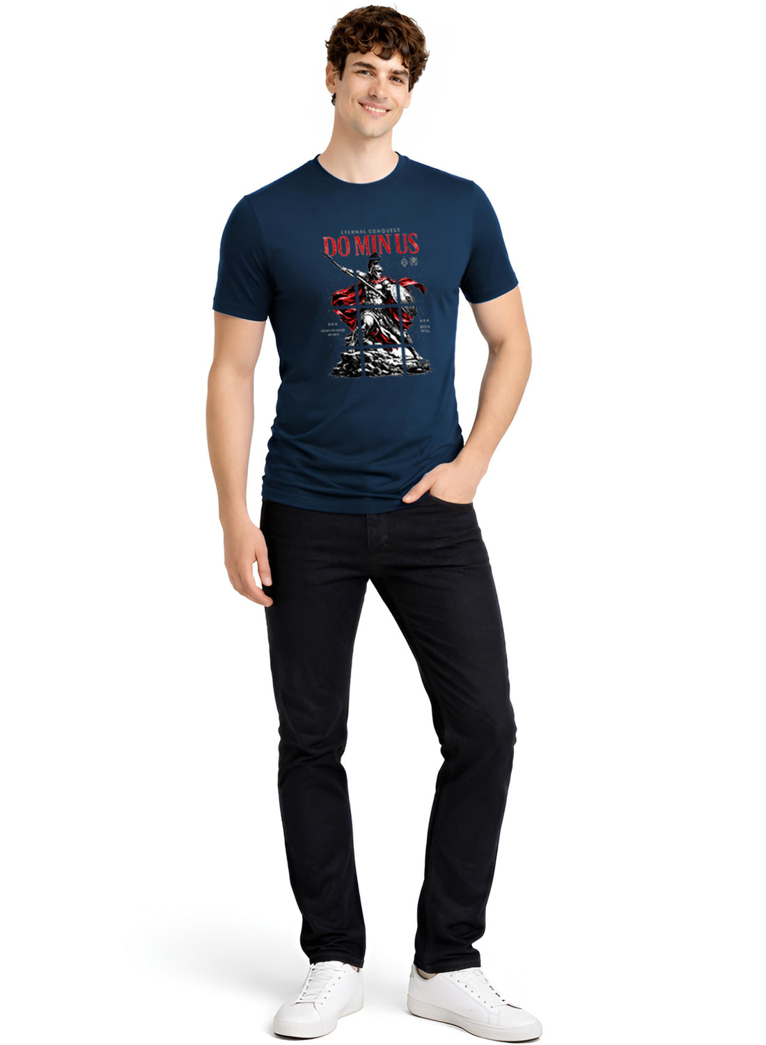 ADRO Mens Dominus Warrior Legacy Printed T-Shirt for Men | Cotton Printed Tshirt | Regular Fit Casual T-Shirts | Summer Tshirts