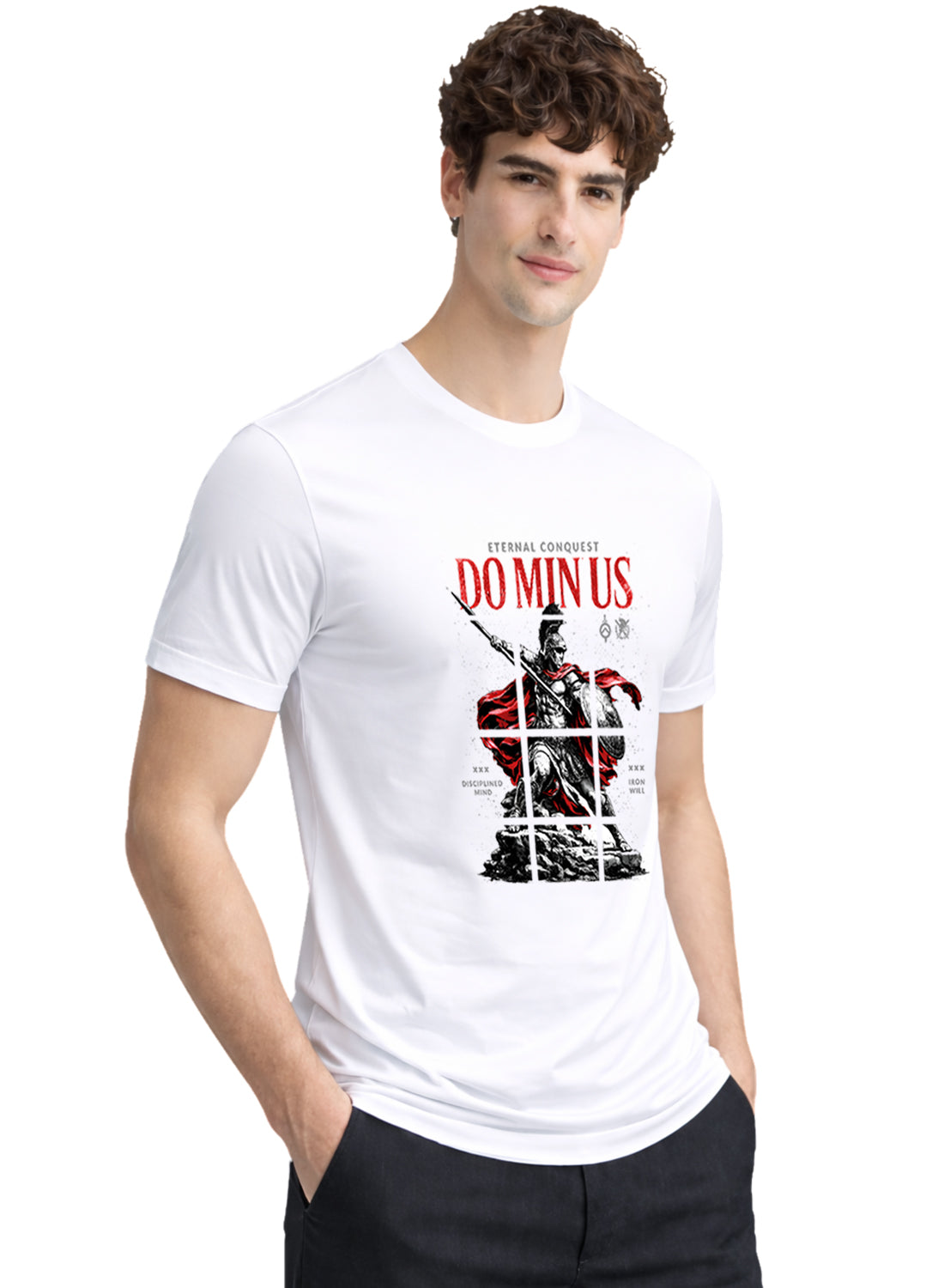 ADRO Mens Dominus Warrior Legacy Printed T-Shirt for Men | Cotton Printed Tshirt | Regular Fit Casual T-Shirts | Summer Tshirts