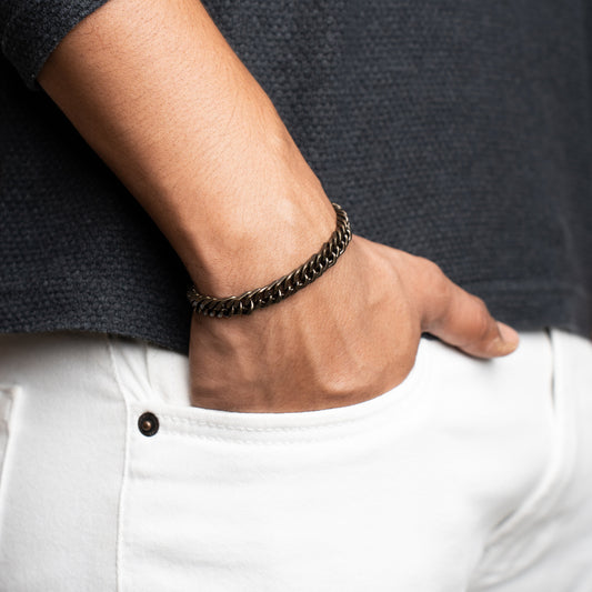 Spiga Chain Bracelet - 8Mm - Rustic Gold