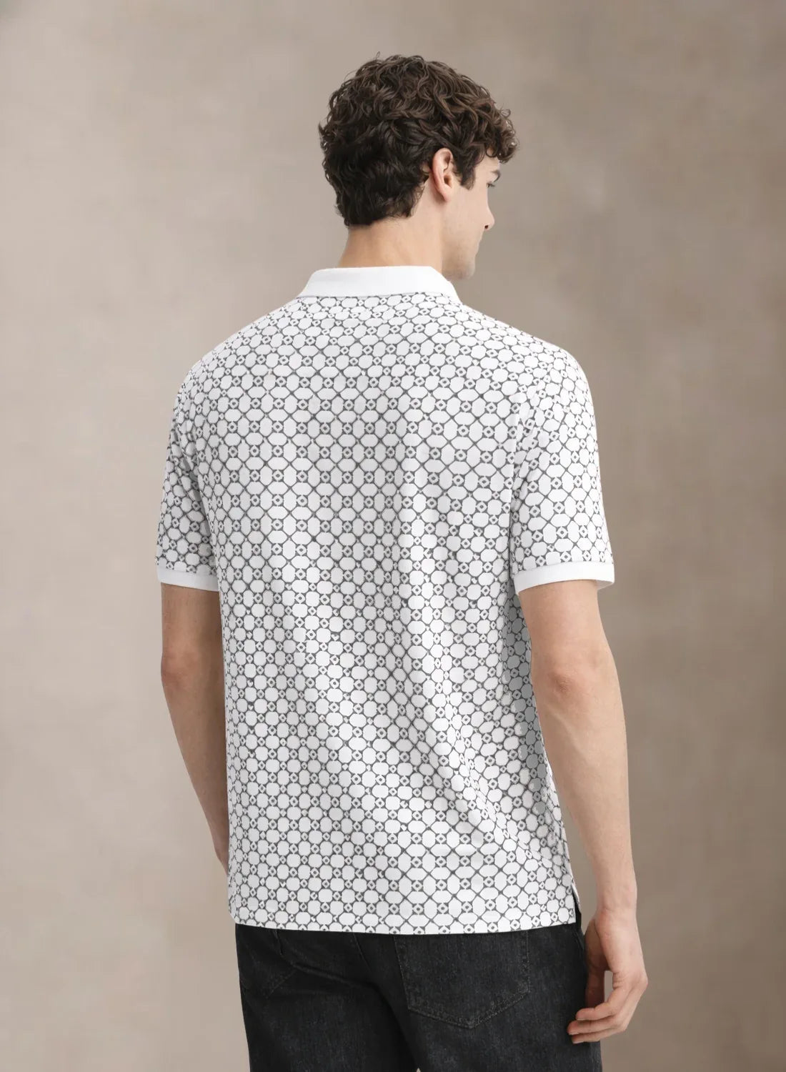Adro Polo T-Shirt for Men | Allover Printed Polo T Shirt | Cotton Polo Tshirt