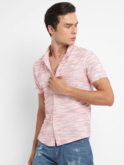 Textured Horizontal Striped Shirt