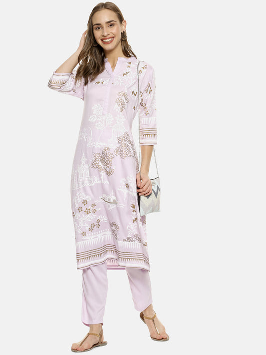 Flora Cluster Print Kurta With Trousers Set