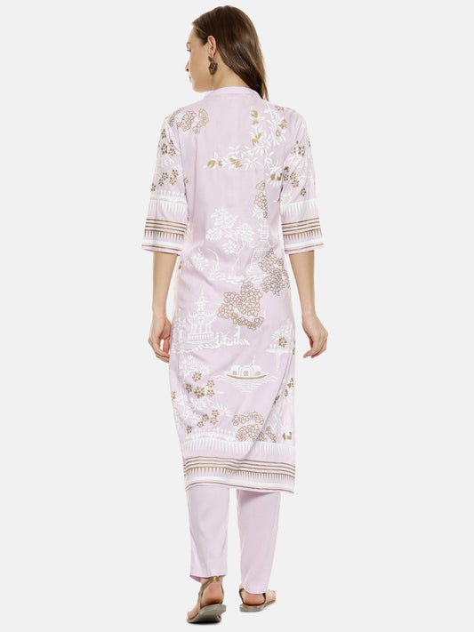 Flora Cluster Print Kurta With Trousers Set