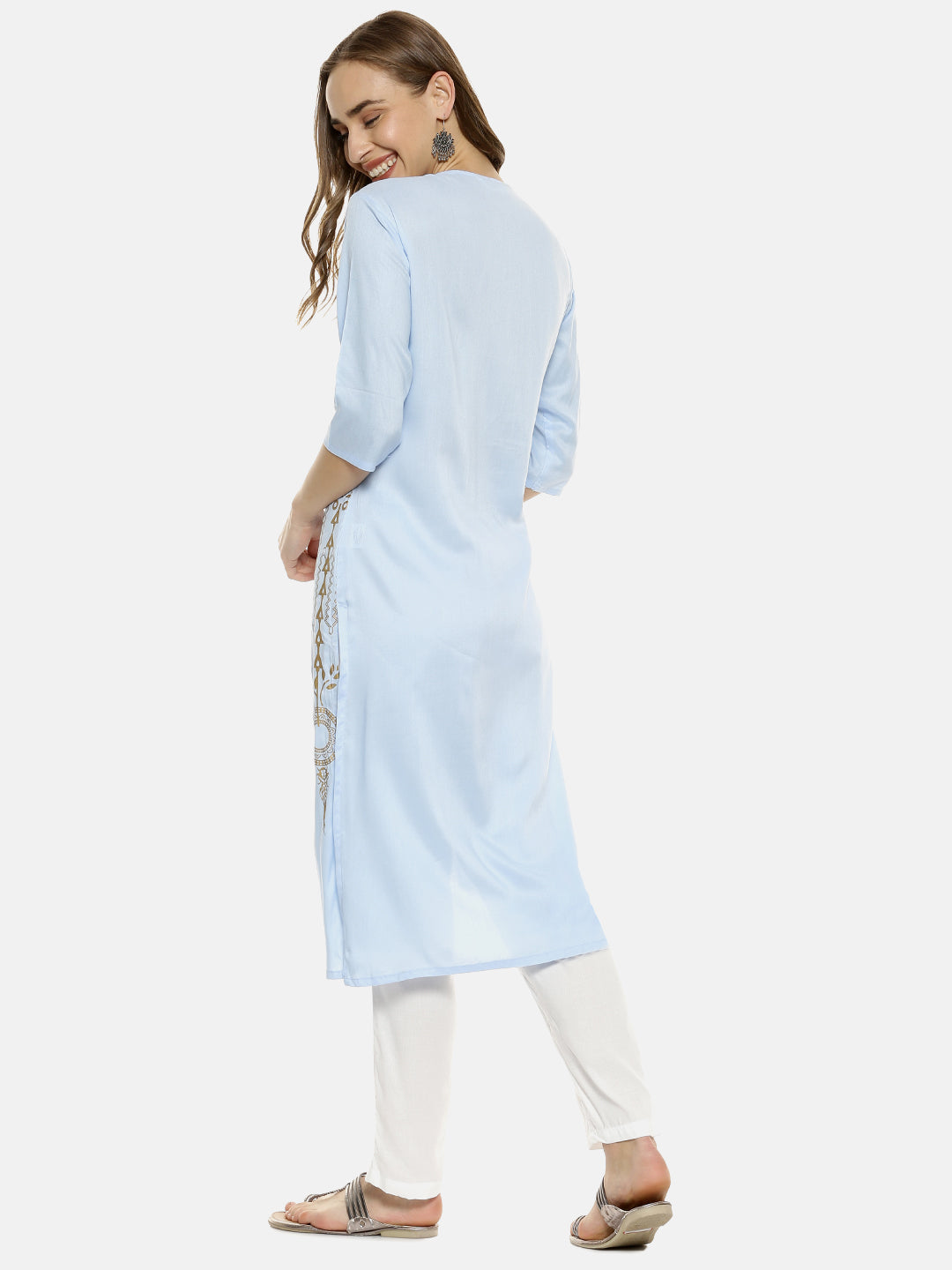 Dreamcatcher Print Kurta With Trousers Set