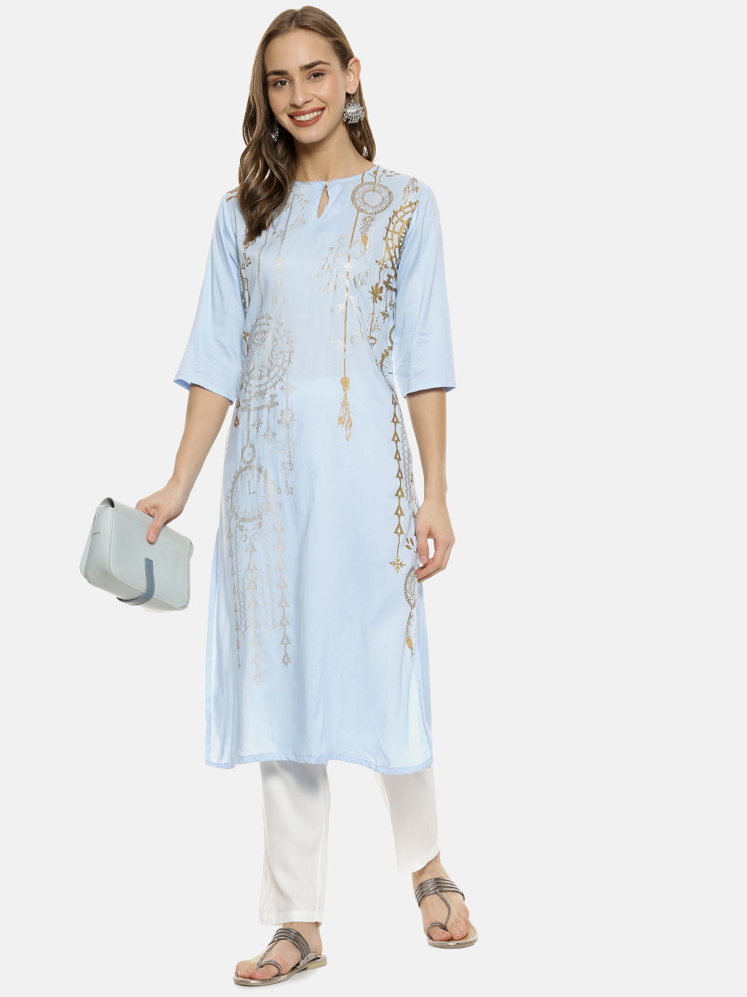 Dreamcatcher Print Kurta With Trousers Set