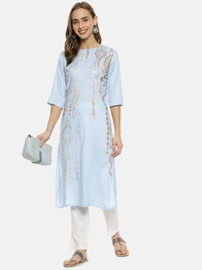 Dreamcatcher Print Kurta With Trousers Set