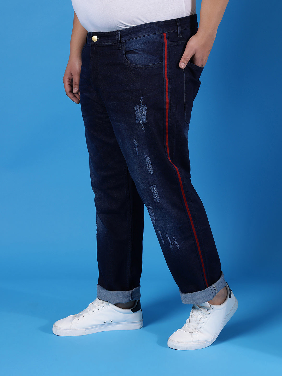 Side Striped Casual Denim Jeans