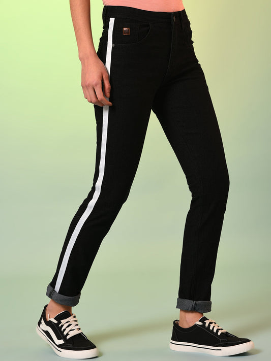 Contrast Side-Striped Denim Jeans