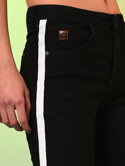 Contrast Side-Striped Denim Jeans
