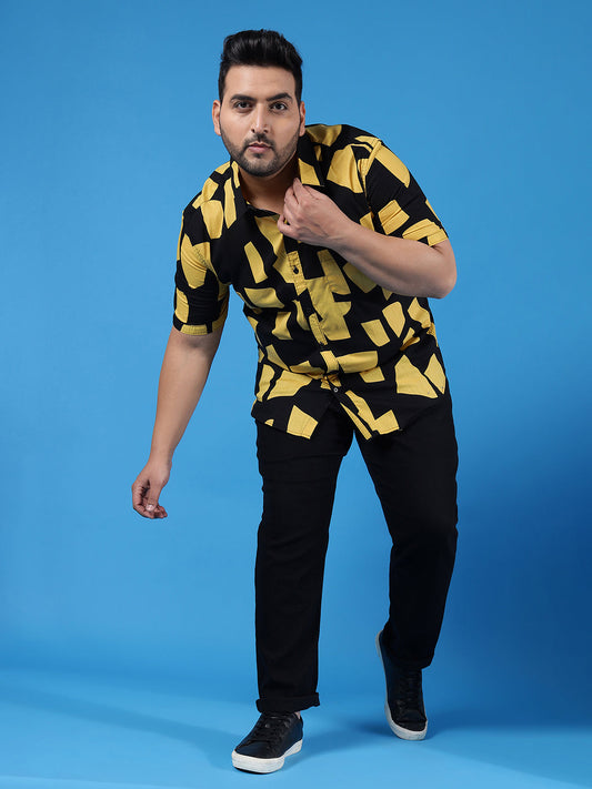 Colorblock Half Sleeve Casual Shirt