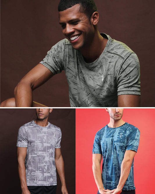 Pack Of 3 Slim Fit Active T-Shirts
