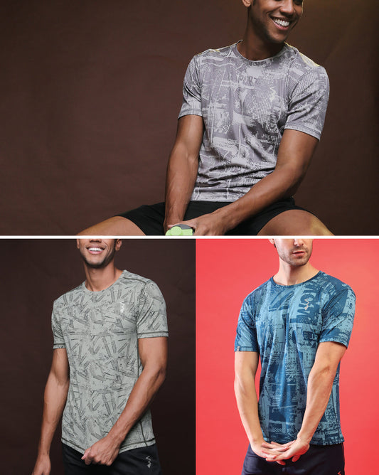 Pack Of 3 Slim Fit Active T-Shirts