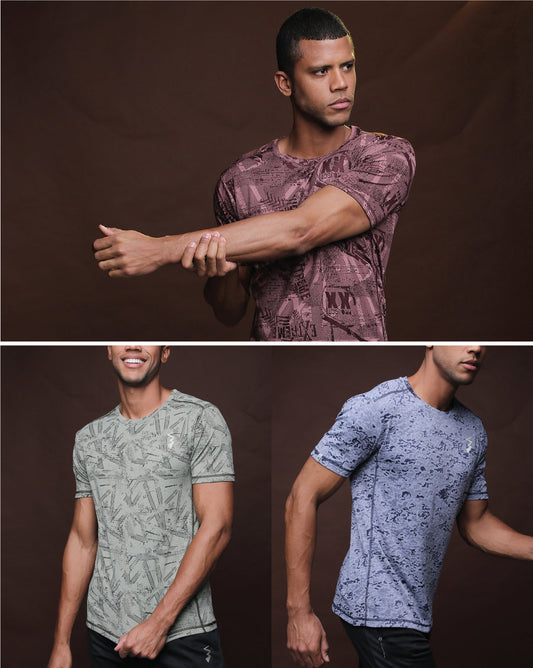 Pack Of 3 Slim Fit Active T-Shirts
