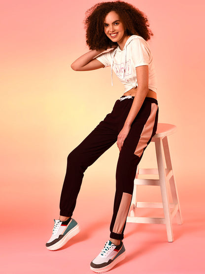 Wine Solid Cotton Active Jogger/Trackpant