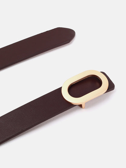 WOMEN BROWN GOLD PUSH PIN BELT