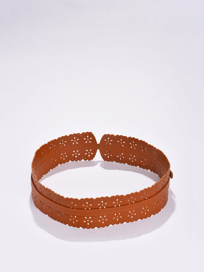 WOMEN BROWN PRINTED BELT