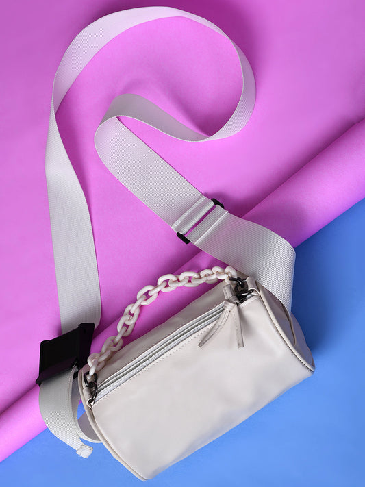 Crystal Charisma White Cross Body Bag