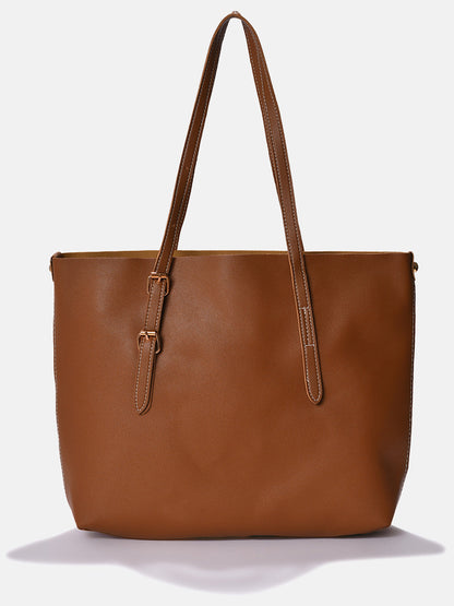 Julie Brown Tote Bag With Pouch Set