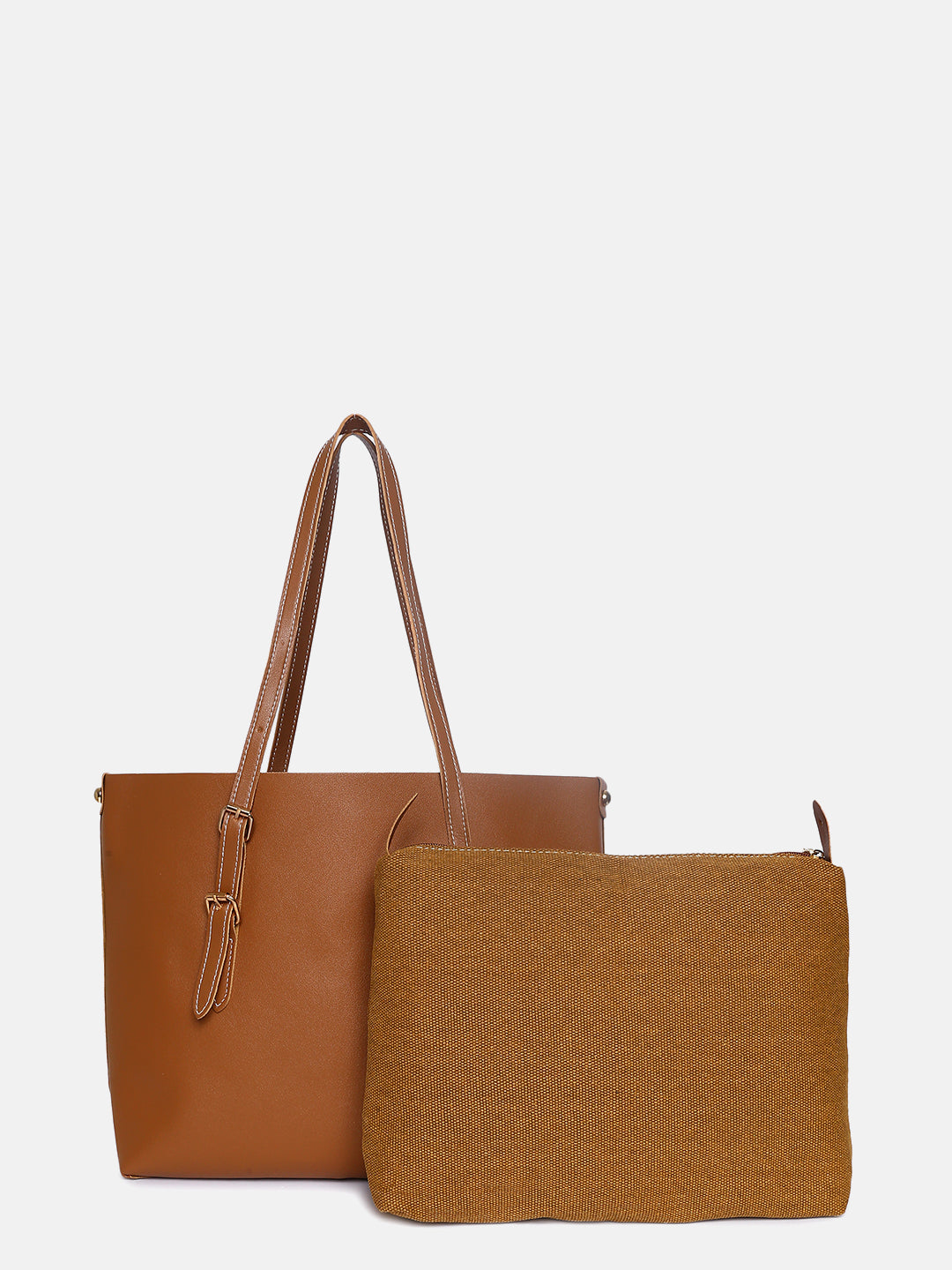 Julie Brown Tote Bag With Pouch Set