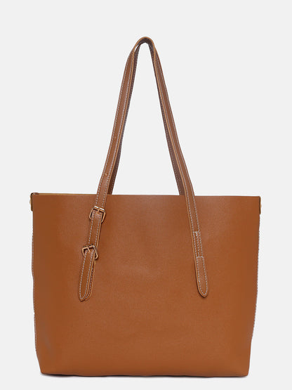 Julie Brown Tote Bag With Pouch Set