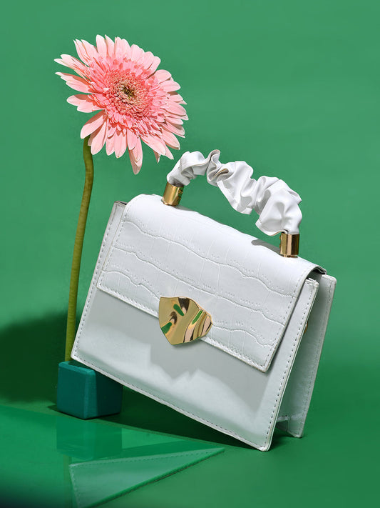 Textured Treasure White Mini Bag