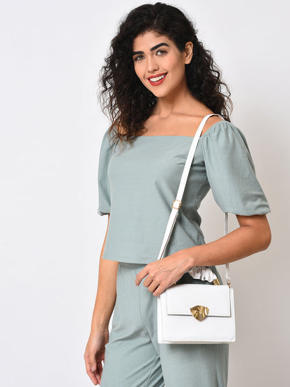 Textured Treasure White Mini Bag