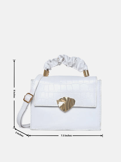 Textured Treasure White Mini Bag