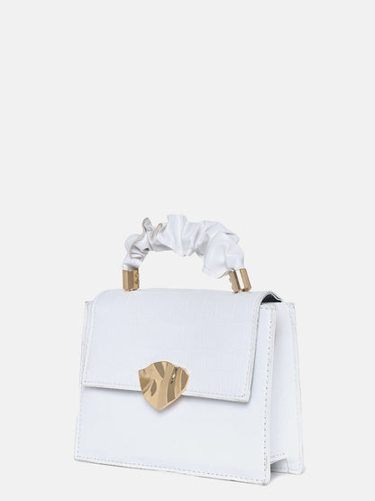 Textured Treasure White Mini Bag