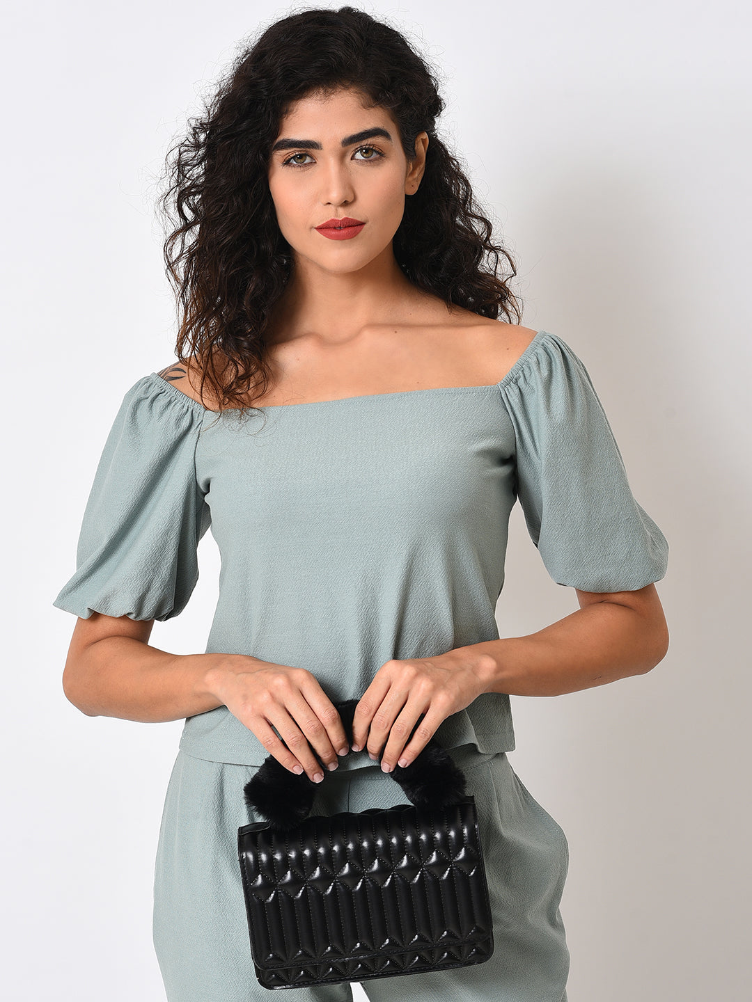 Textured Trendsetter Black Cross Body Bag