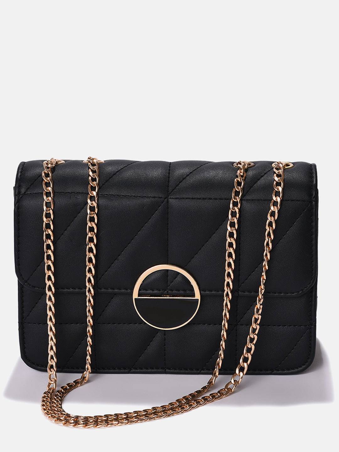 Obsidian Quilted Black & White Cross Body Bag