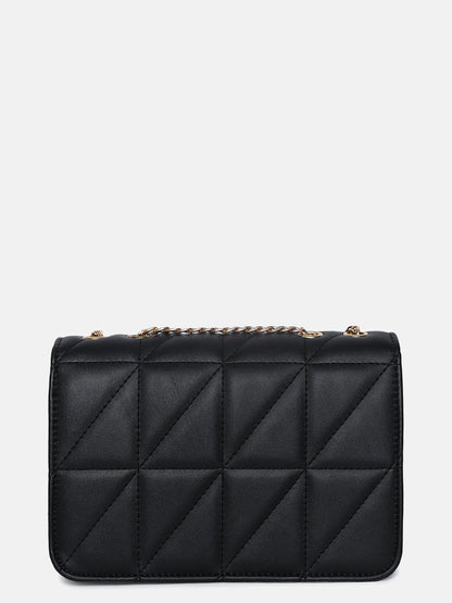 Obsidian Quilted Black & White Cross Body Bag