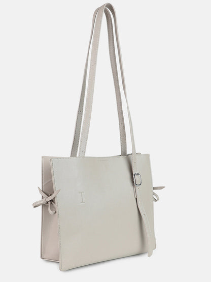 Vintage Voyager Light Grey Tote Bag With Pouch Set