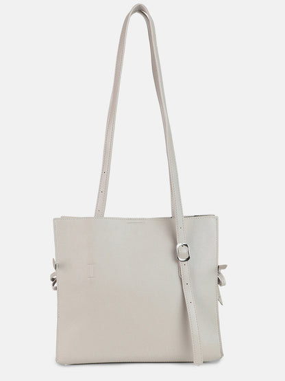 Vintage Voyager Light Grey Tote Bag With Pouch Set