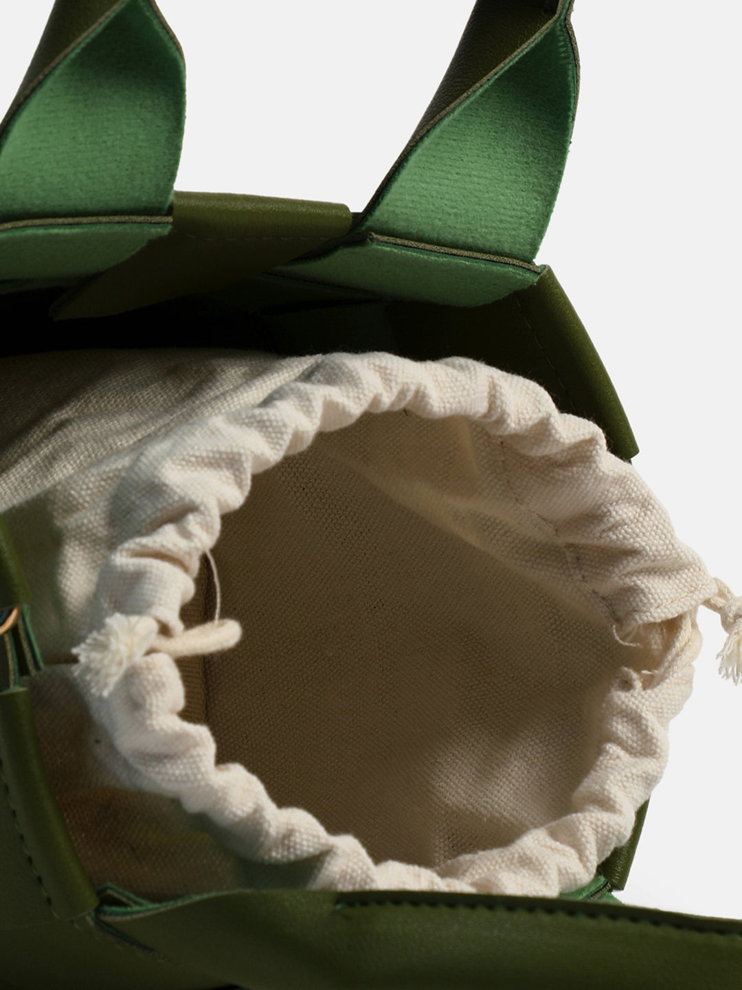 Braided Olive Green Basket Bag