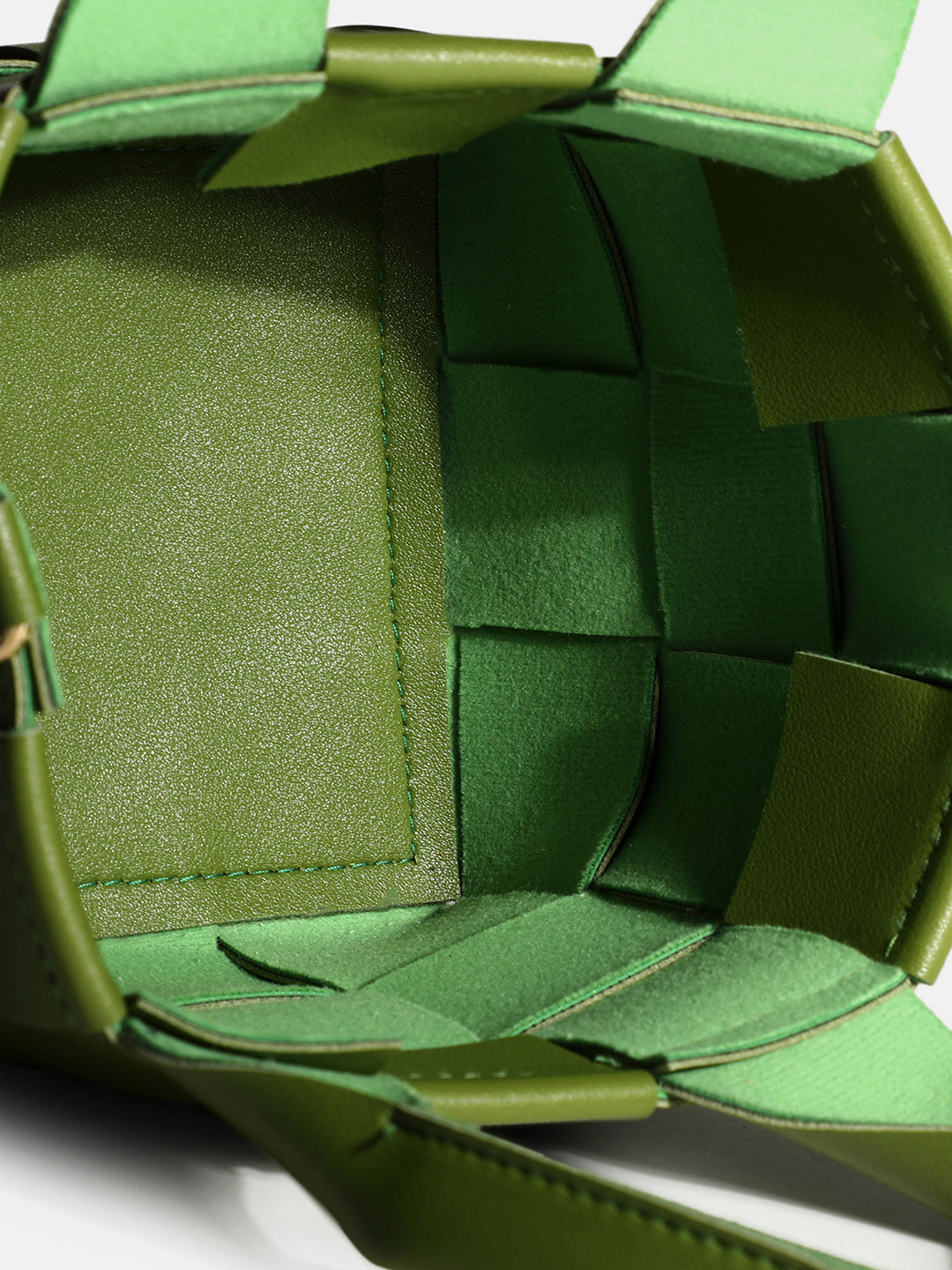 Braided Olive Green Basket Bag