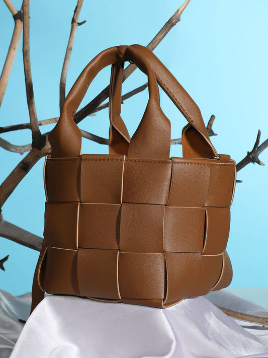 Braided Brown Basket Bag