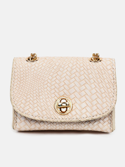 Woven Wonder White Cross Body Bag